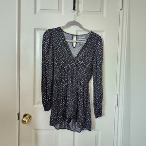 Urban Outfitters Black and White Floral Romper